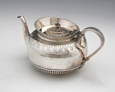 Lot 344 - A Victorian silver teapot, of globular form,...
