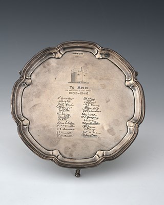 Lot 310 - WWII interest, a George VI silver salver, with...