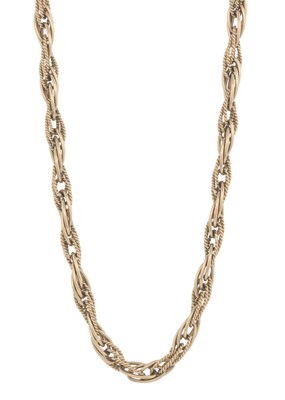 Lot 210 - A 9ct gold fancy-link chain necklace