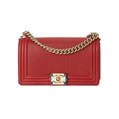 Lot 303 - Chanel, a Medium Cube Embossed Boy handbag.
