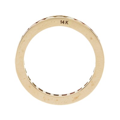 Lot 45 - A 14ct gold vari-hue sapphire full eternity ring