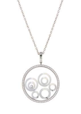 Lot 103 - Chopard, an 18ct gold diamond Happy Spirit pendant, with chain