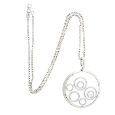 Lot 103 - Chopard, an 18ct gold diamond Happy Spirit pendant, with chain