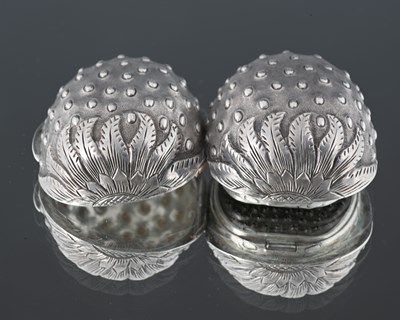 Lot 78 - A Victorian silver novelty naturalistic nutmeg...