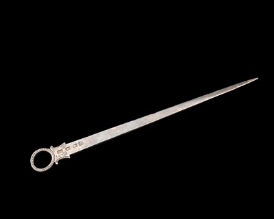 Lot 63 - A George III silver meat skewer, the tapered...