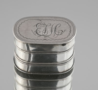 Lot 68 - A George III silver nutmeg grater, of oval...