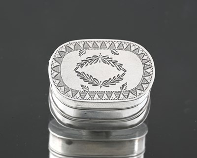 Lot 68 - A George III silver nutmeg grater, of oval...