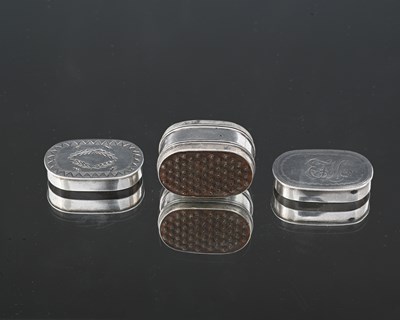 Lot 68 - A George III silver nutmeg grater, of oval...