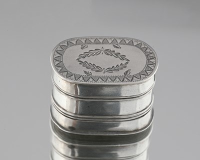 Lot 68 - A George III silver nutmeg grater, of oval...