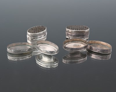 Lot 73 - A George III silver nutmeg grater, of oval...