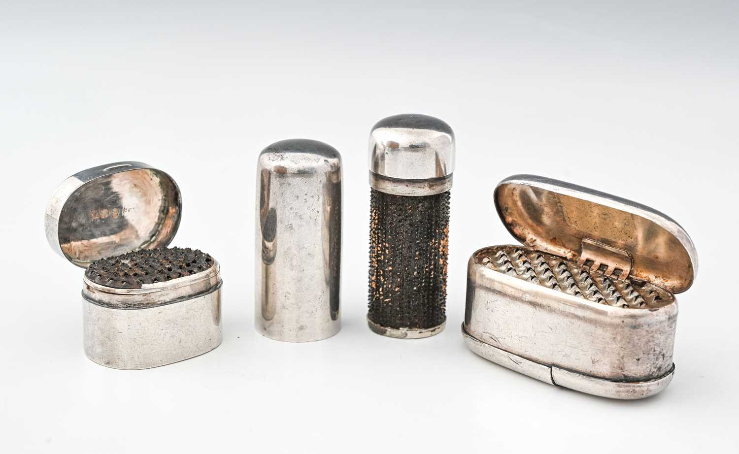 Lot 74 - A George III silver nutmeg grater, of oval...