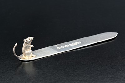 Lot 411 - An Elizabeth II novelty silver bookmark, the...