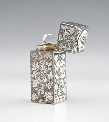 Lot 143 - A Victorian silver scent bottle or perfume...