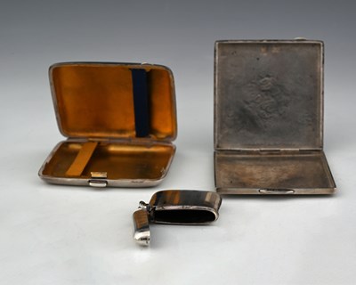 Lot 35 - A George VI silver cigarette case, of rounded...