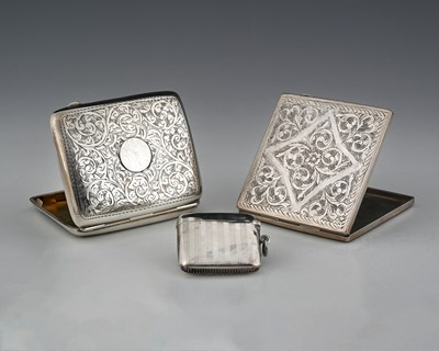 Lot 35 - A George VI silver cigarette case, of rounded...