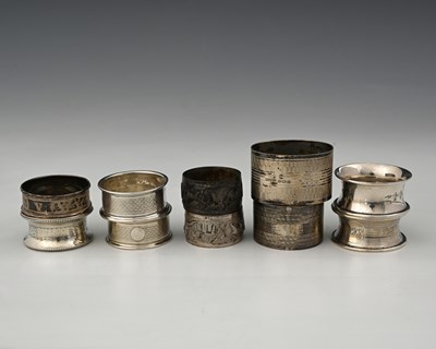 Lot 207 - Eight twentieth-century hallmarked silver...