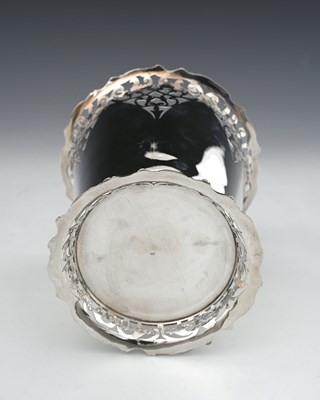 Lot 108 - A George V silver vase or bottle holder, of...