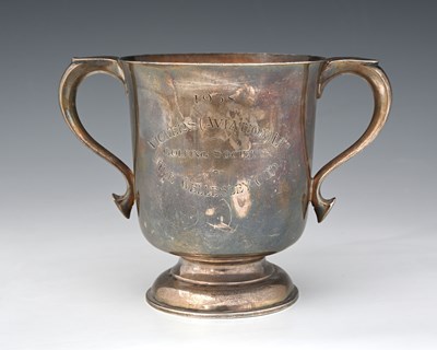 Lot 412 - An Elizabeth II silver two-handled trophy cup,...