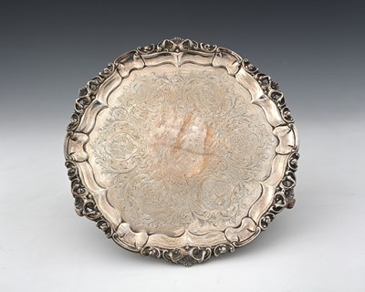 Lot 263 - A Victorian silver salver, with cast and...