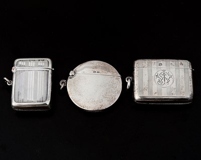 Lot 33 - Three hallmarked silver vesta cases, to...