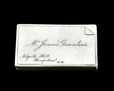 Lot 47 - A Victorian silver and enamel calling card...