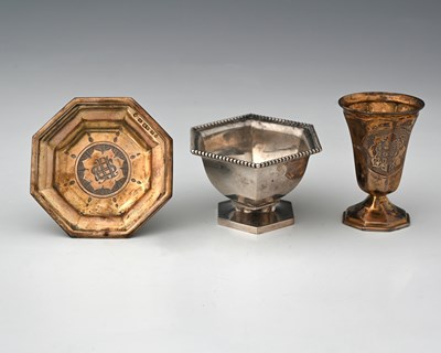 Lot 336 - A Victorian silver-gilt travelling communion...