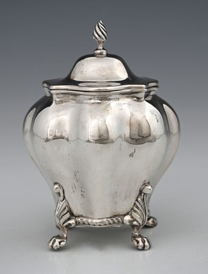 Lot 208 - A Victorian silver tea caddy, of bombe form,...