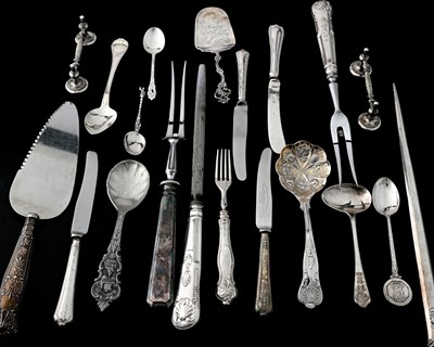 Lot 218 - A quantity of spoons and flatware, to include...