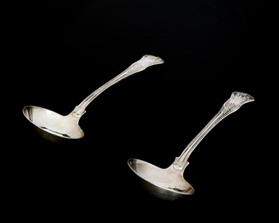 Lot 110 - A pair of Victorian silver Queen's pattern...