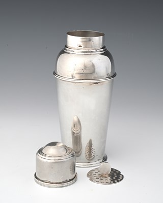 Lot 129 - An Art Deco silver plated cocktail shaker,...