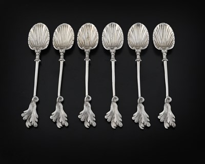 Lot 5 - A set of six Victorian cast naturalistic...