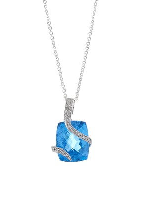 Lot 86 - A 14ct gold rectangular cushion-shape blue...