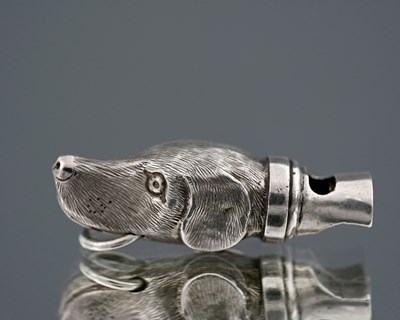Lot 266 - A Victorian novelty silver whistle, modelled...