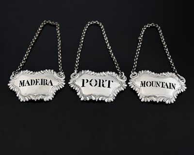 Lot 204 - Three nineteenth-century cast wine labels or...