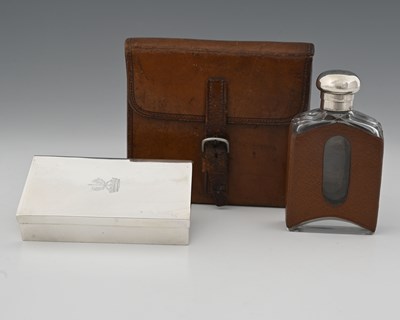 Lot 521 - A George V silver travelling lunch set,...