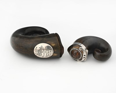 Lot 105 - An eighteenth-century snuff horn, with...