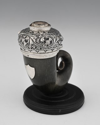 Lot 326 - A Scottish Victorian silver-mounted inkwell,...