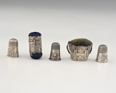 Lot 335 - Three early Victorian silver castle top pin...