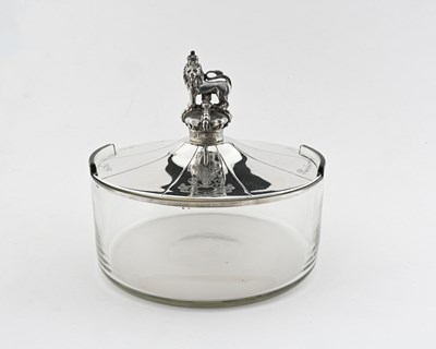 Lot 296 - A Victorian silver and glass butter dish, the...
