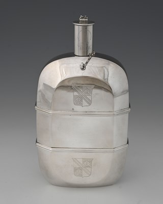 Lot 425 - A large George III Scottish silver flask, with...