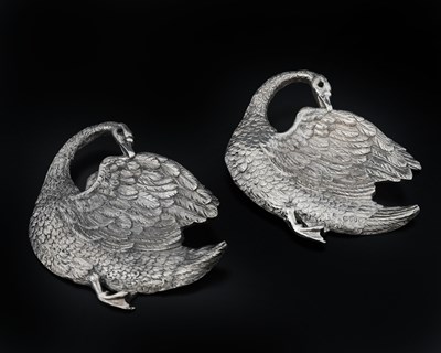 Lot 371 - Two Victorian novelty silver dishes in the...