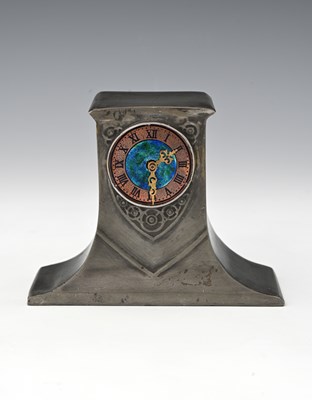 Lot 500 - A Liberty and Co Tudric pewter and enamelled...