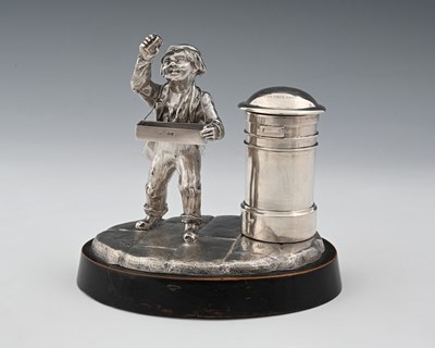 Lot 181 - A Victorian novelty silver table lighter, with...