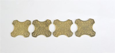 Lot 345 - A set of four William IV silver-gilt silk...
