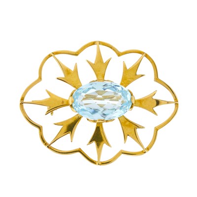 Lot 118 - A mid 20th century 18ct gold oval-shape...