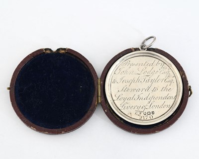 Lot 687 - A George III silver cased medallion, William...