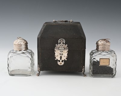 Lot 401 - A mid-eighteenth century English tea caddy box,...