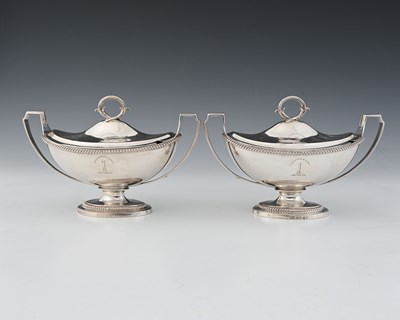Lot 438 - Paul Storr, a pair of George III silver sauce...