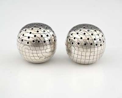 Lot 223 - A pair of Victorian silver novelty pepper pots,...