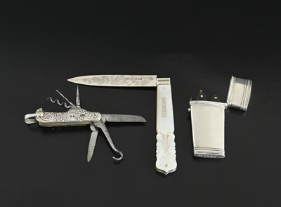Lot 179 - A Victorian silver-mounted chatelaine...